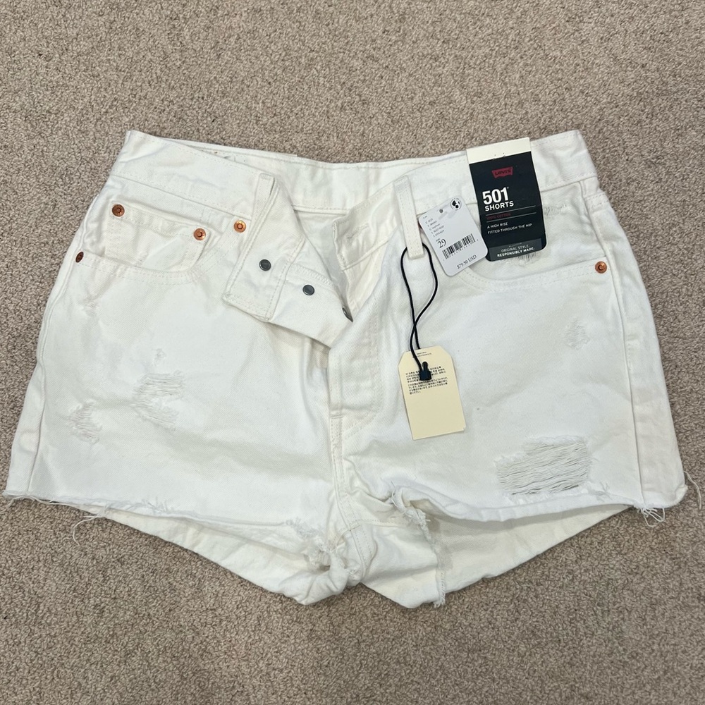 Levi’s 501 White Jean Shorts